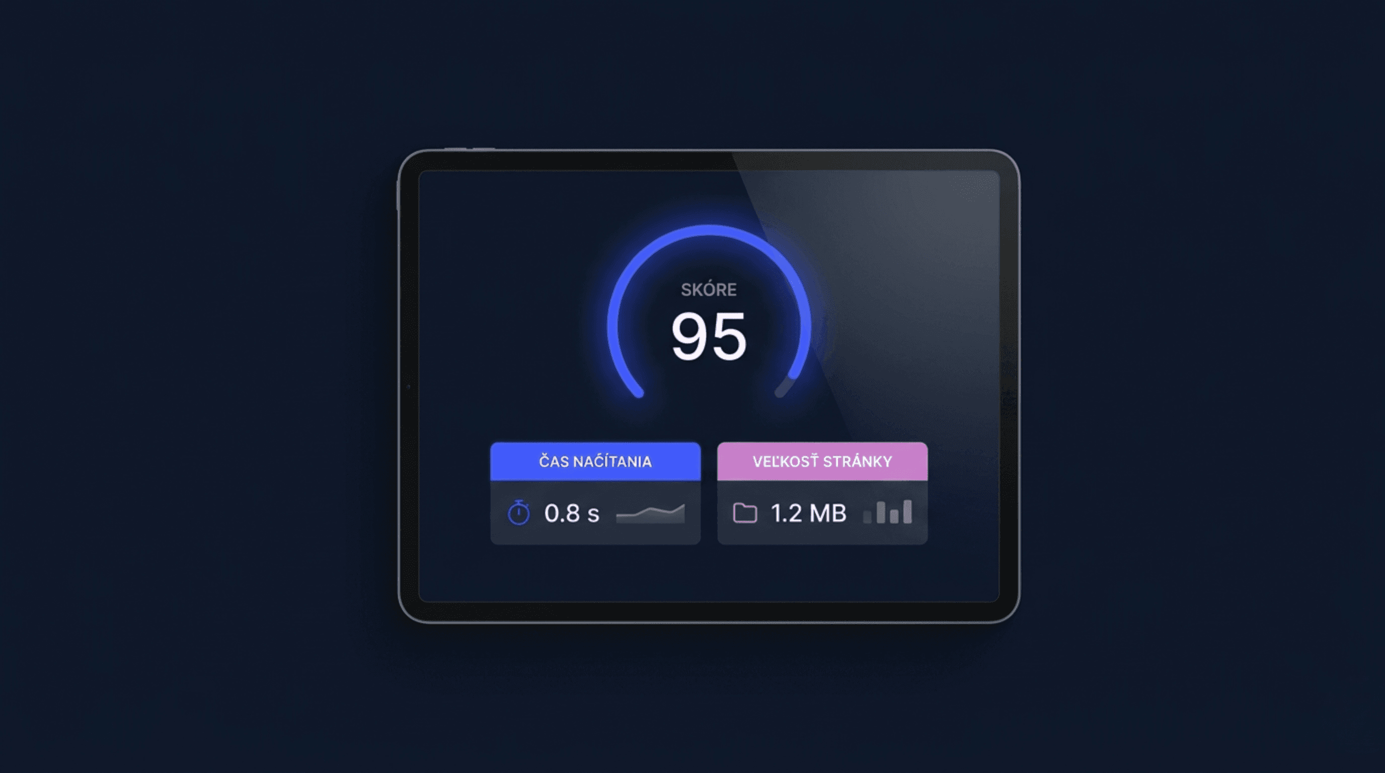 Rýchlosť webu - výsledky testu v PageSpeed Insights na obrazovke počítača