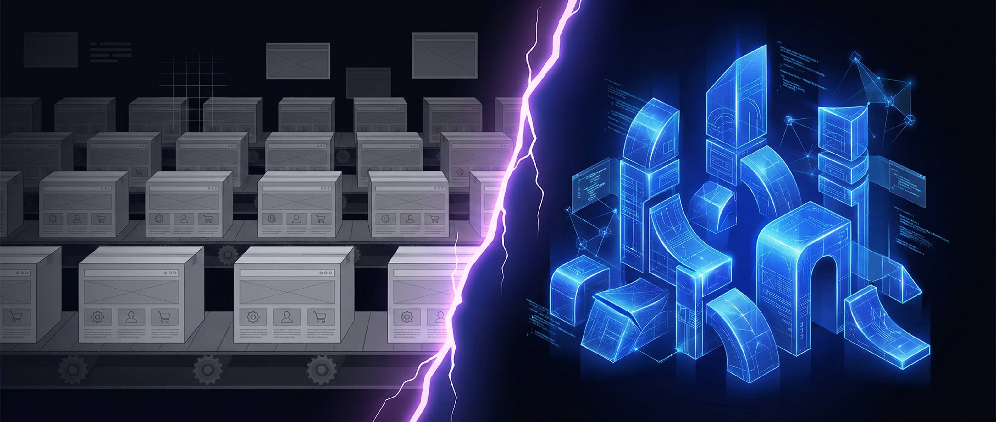 Porovnanie webstránky na mieru a šablónového riešenia — pracovný stôl s dizajnom v Figme